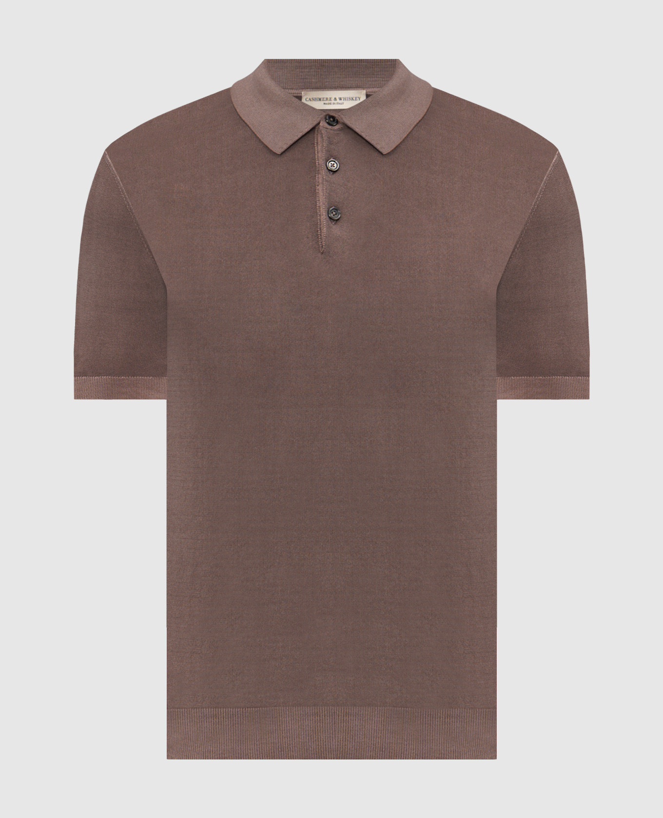 Brown cotton polo shirt