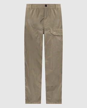 C.P. Company Khaki pants with logo patch MPA109A005904G