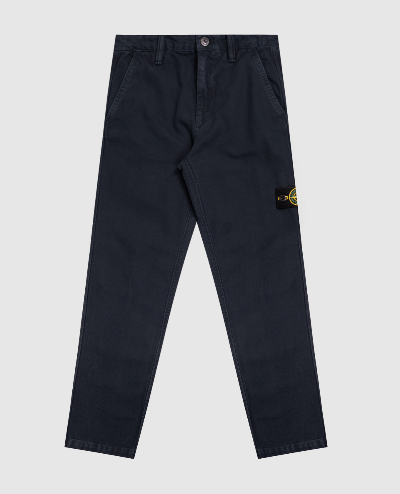 Children's blue pants with logo patch