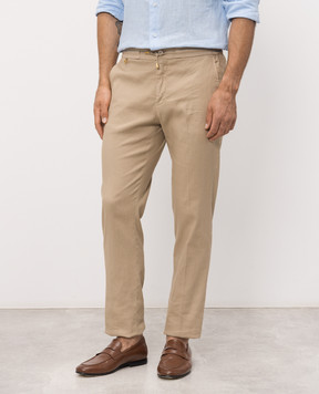 Stefano Ricci Beige linen pants M1T610005BLCTL1U