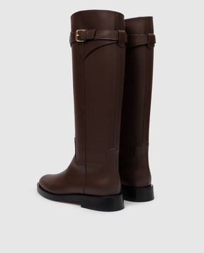 Valentino Brown leather boots with logo 9W2S0MT1DSH