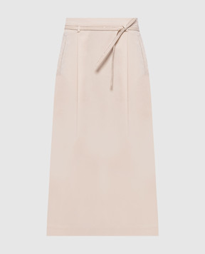 Peserico Beige midi skirt with belt P05699A01037