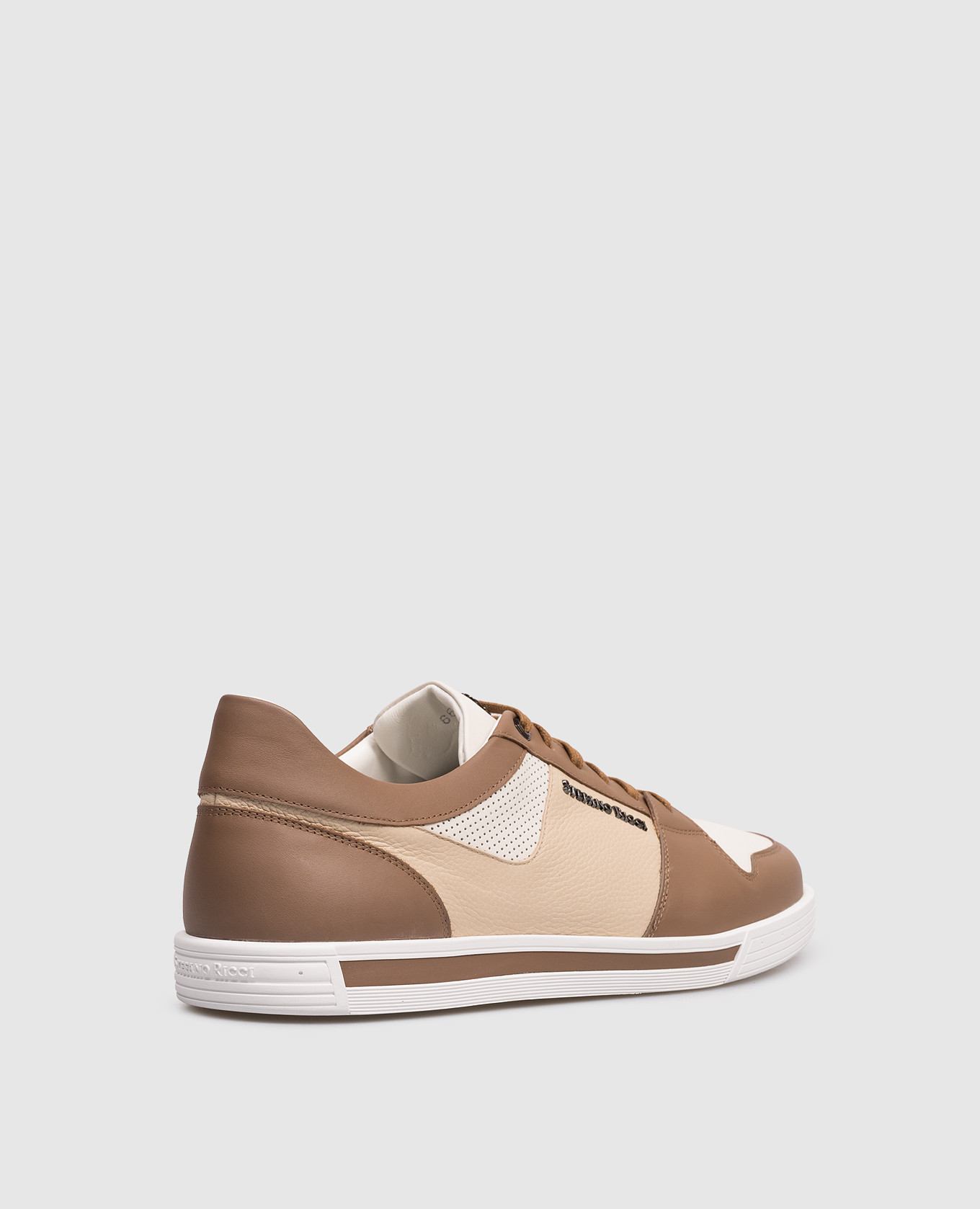

Leather sneakers with logo Stefano Ricci, Brown