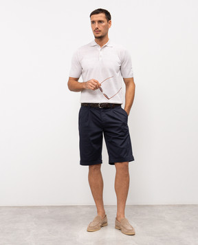 MooRER Beige polo with linen VINAL VINALMAG