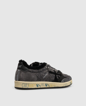 Premiata Bskt Clay grey suede sneakers with fur BSKTCLAY8713M