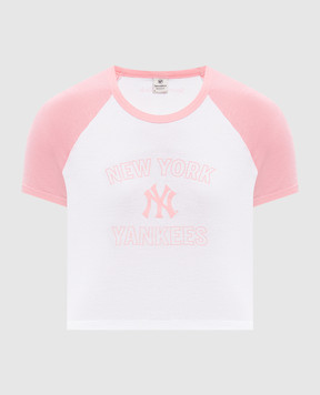 Sporty & Rich Yankees Arch Baby White Cropped T-Shirt TO1391718694WH099