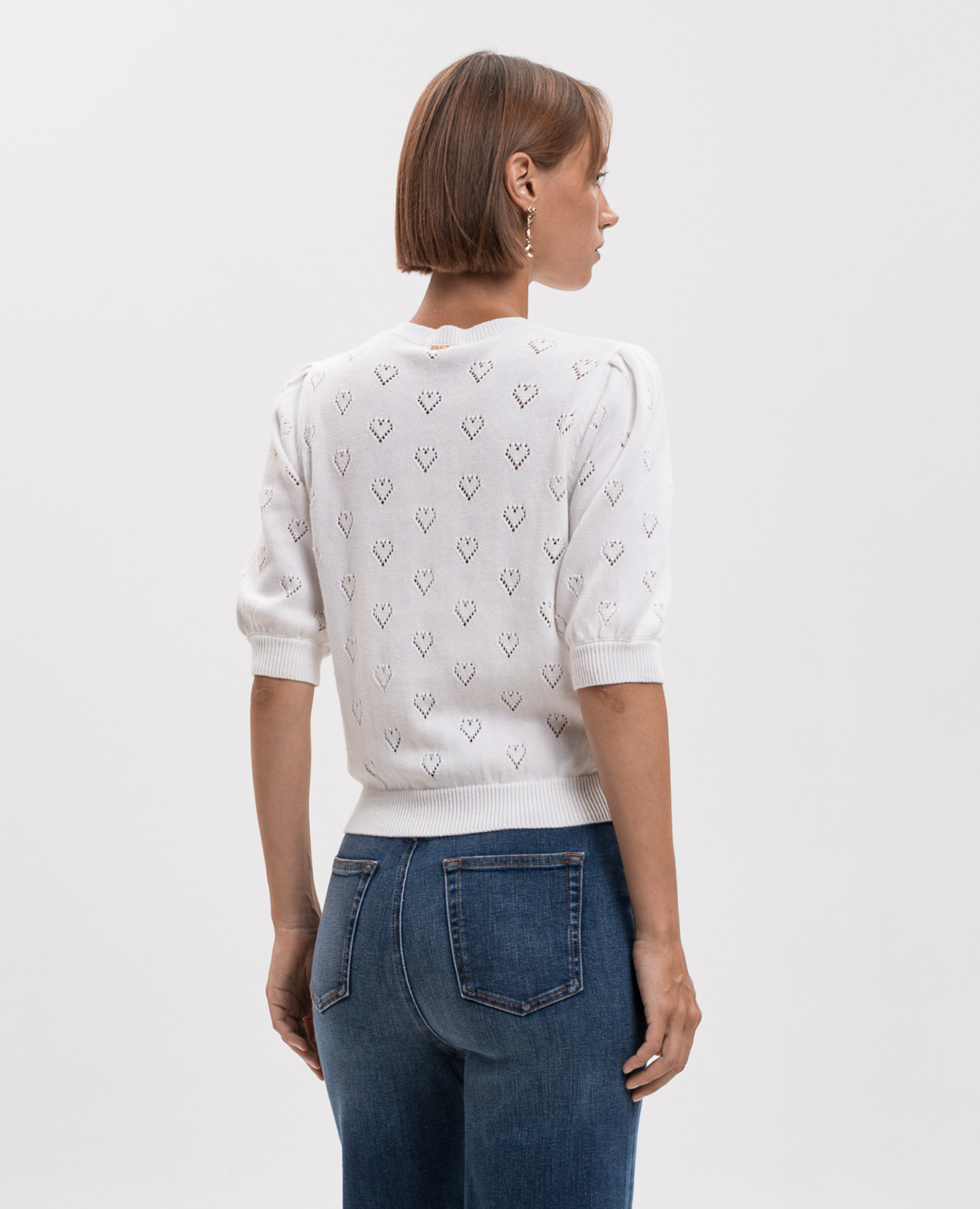 White cashmere top Twinset 4
