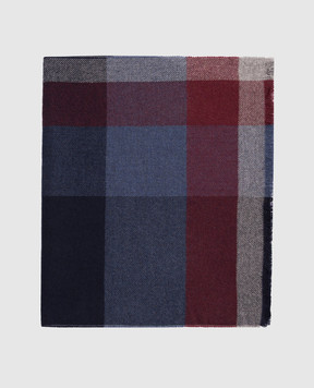 Brunello Cucinelli Blue wool and cashmere scarf MSC666AG