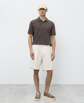 Woolrich Brown polo shirt with embroidered logo CFWOPO0065MRUT1483