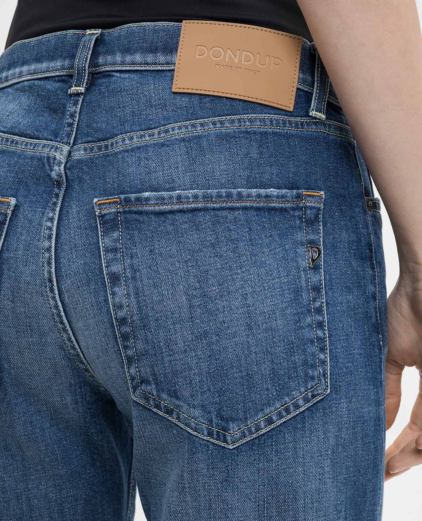 Icon blue jeans with logo patch Dondup 5