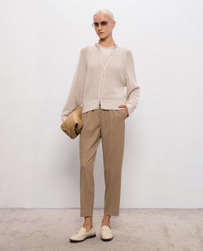 Peserico Beige alpaca wool cardigan A99225F07A9336