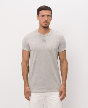 Dolce&Gabbana Grey melange T-shirt with patch G8SY1ZHU7U4