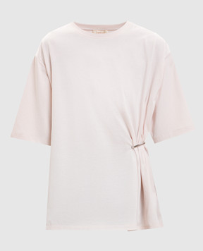 Twinset Pink t-shirt with drape 261TE2100