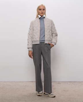 Peserico Gray corduroy bomber jacket A23032A2246