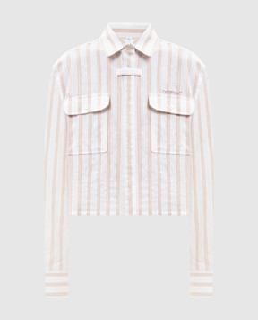 Off-White White striped cropped shirt 2GE02OS26FAB001