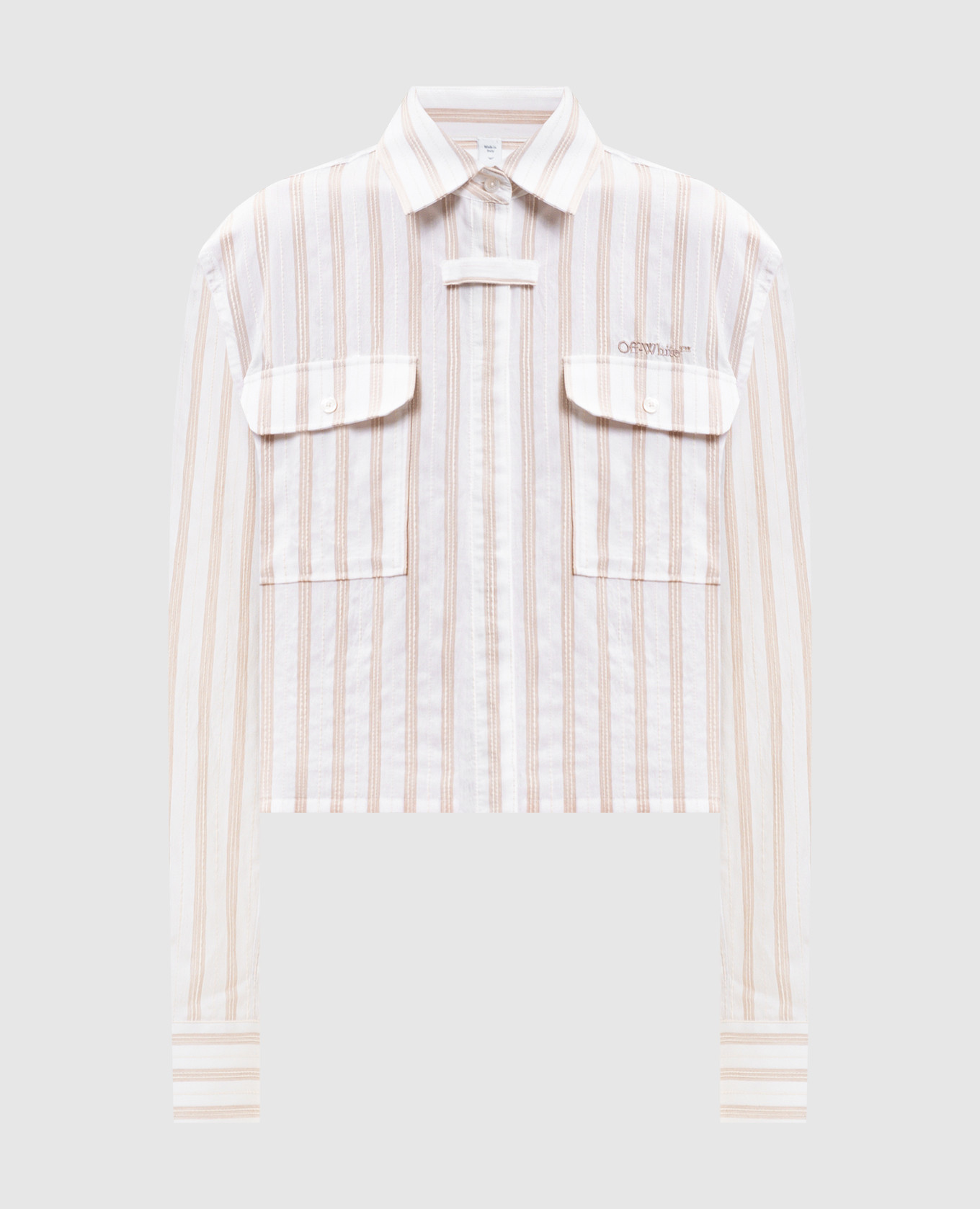 White striped cropped shirt