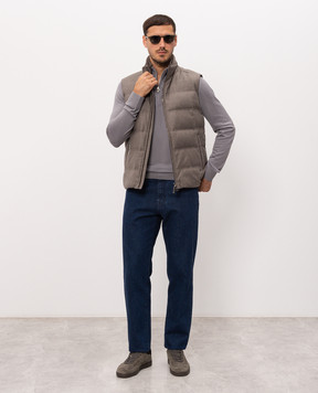 Stefano Ricci Gray wool jumper with zipper K303025L01F26345