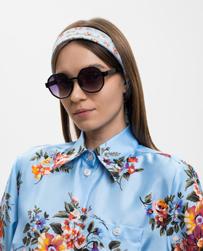 Dolce&Gabbana Blue printed silk scarf FS329AGDDLO