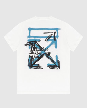 Off-White Children's white T-shirt with Arrow Spray print 44BAA002S26J00E