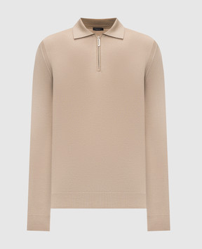 Stefano Ricci Beige cashmere and silk polo shirt K606125P30F26302