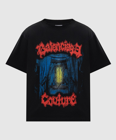 Black T-shirt with logo print