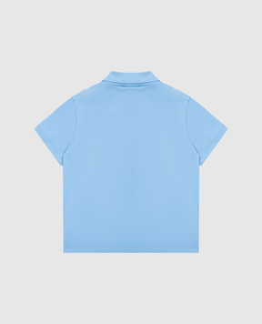 Versace Children's blue polo shirt with embroidered emblem 10182801A16944