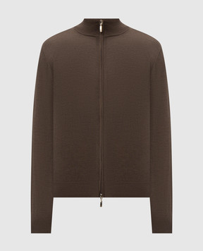 Doriani Cashmere Brown cardigan made of wool, silk and cashmere 18033Z79