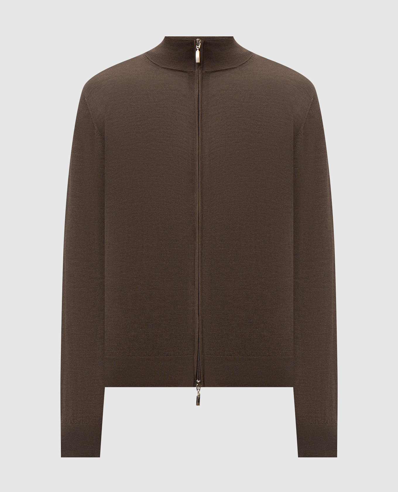 Brown cardigan made of wool, silk and cashmere