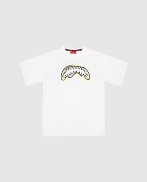 Sprayground Children's white Graffiti Bear T-shirt SPY1443WHT