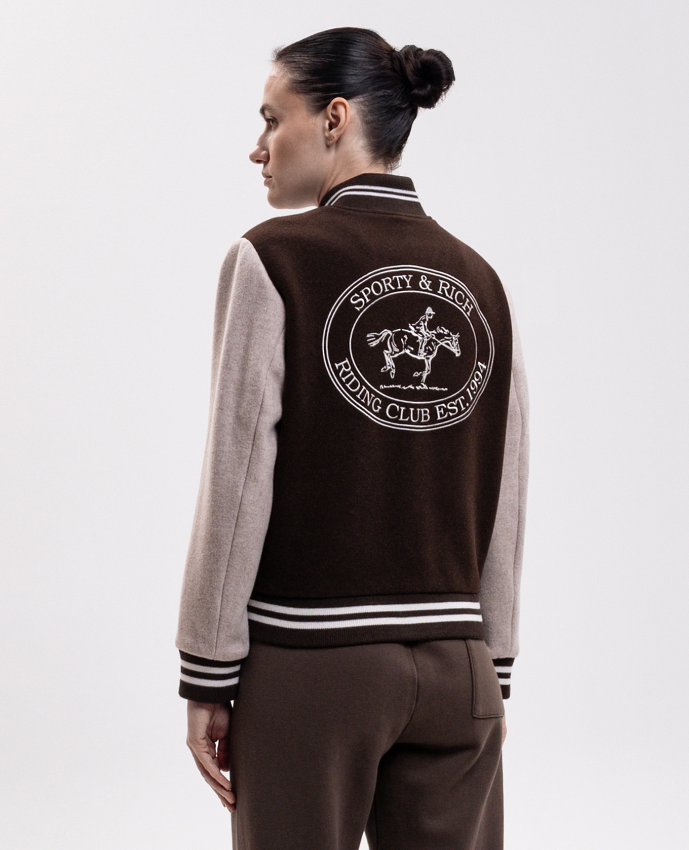 Diana brown wool bomber jacket Sporty & Rich 4