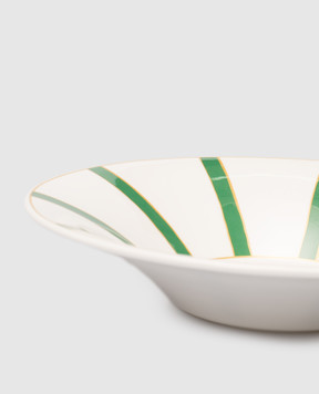 Geminiano Cozzi 1765 White porcelain deep plate Striche Verdi e Oro TTCMI26269036