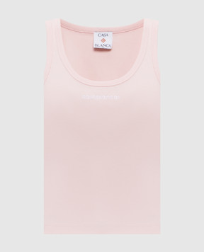Casablanca Pink ribbed T-shirt WPF26JTS03901