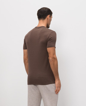 Tom Ford Brown T-shirt with logo patch T4M081040