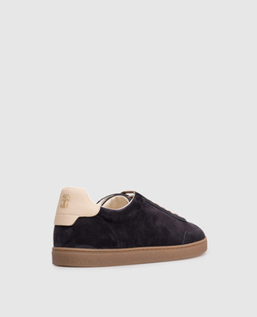 Brunello Cucinelli Blue suede sneakers MZUSGGJ336
