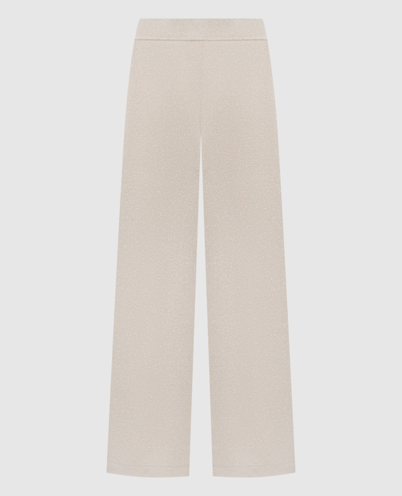 Beige wool pants with lurex