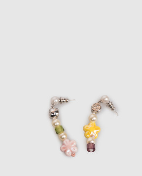 Off-White White earrings with branded beads OWOD2A9S26MET001
