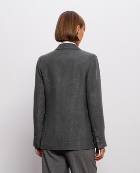 Peserico Gray corduroy jacket with lurex A01202Z05219