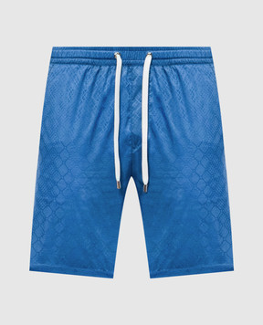 Stefano Ricci Blue patterned swim shorts M6B6200010IT3100