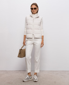 Peserico Ivory corduroy down vest with lurex A0347505219