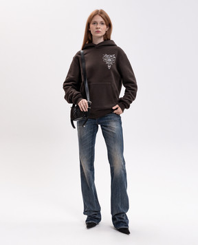 AMIRI Brown hoodie with crystals AM426JR013