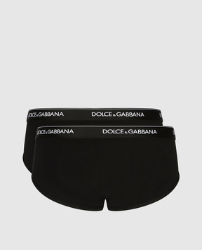 Dolce&Gabbana Set of black briefs with logo pattern M9C03JONN95