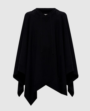 Twinset Black poncho with hood 262LI3NEE