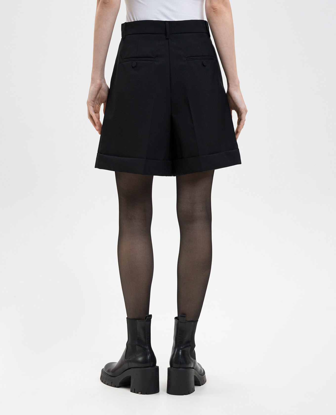 

BUSSOLA black wool shorts Max Mara Weekend