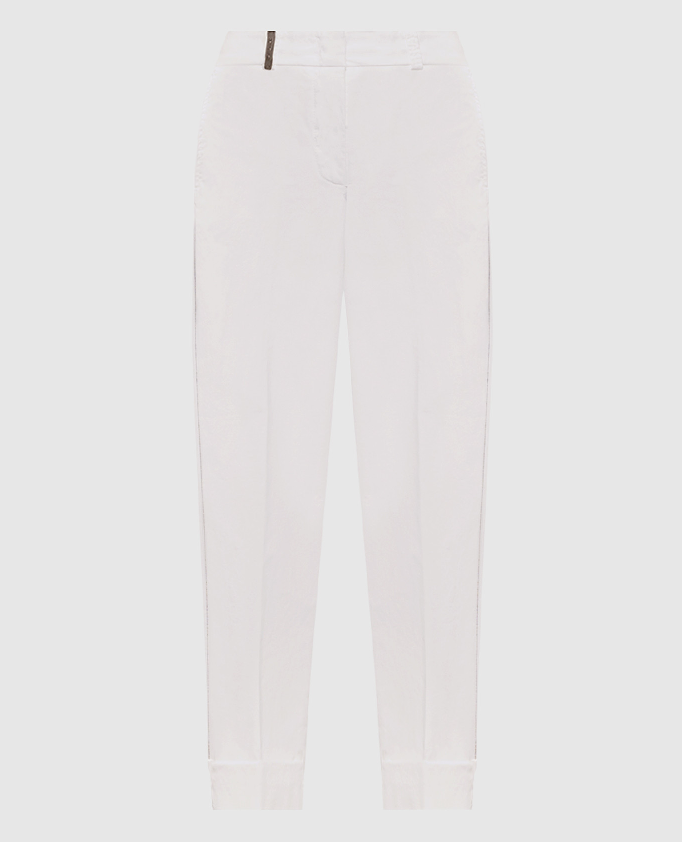 

White pants with a monil chain Peserico