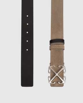 Off-White Reversible suede belt with Arrow emblem OWRB13DS26LEA001