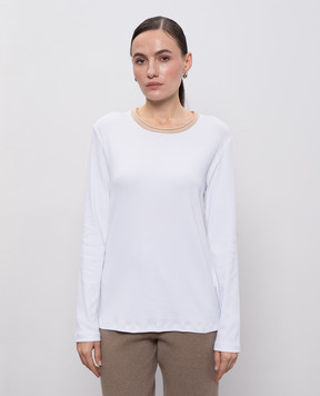 Peserico White ribbed long sleeve S06768J0A5669