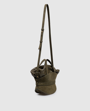 Balmain Khaki suede Shuffle bag GN0DP017LSDD