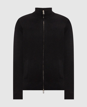 Enrico Mandelli Black wool and cashmere cardigan 4K002A6209