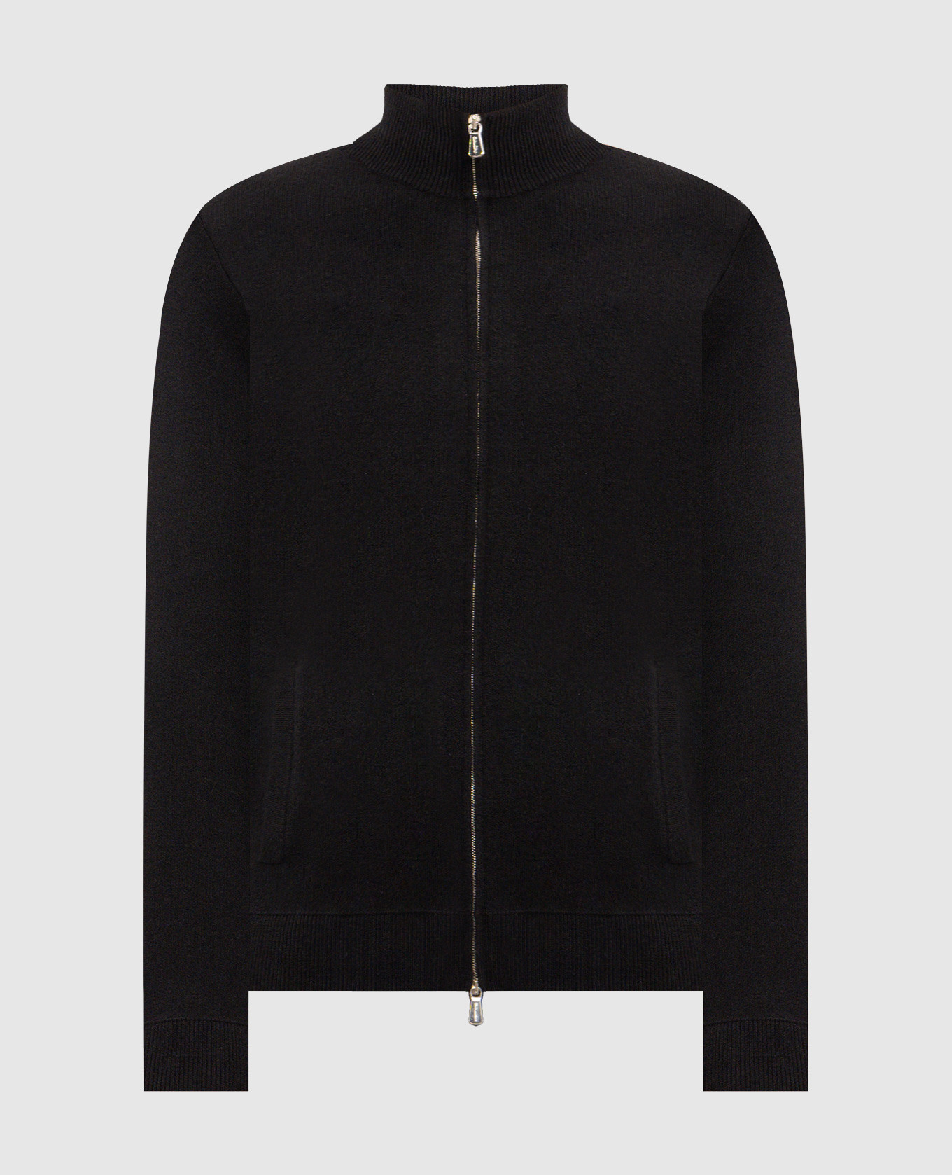 Black wool and cashmere cardigan