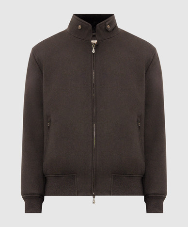 Green cashmere jacket with fur